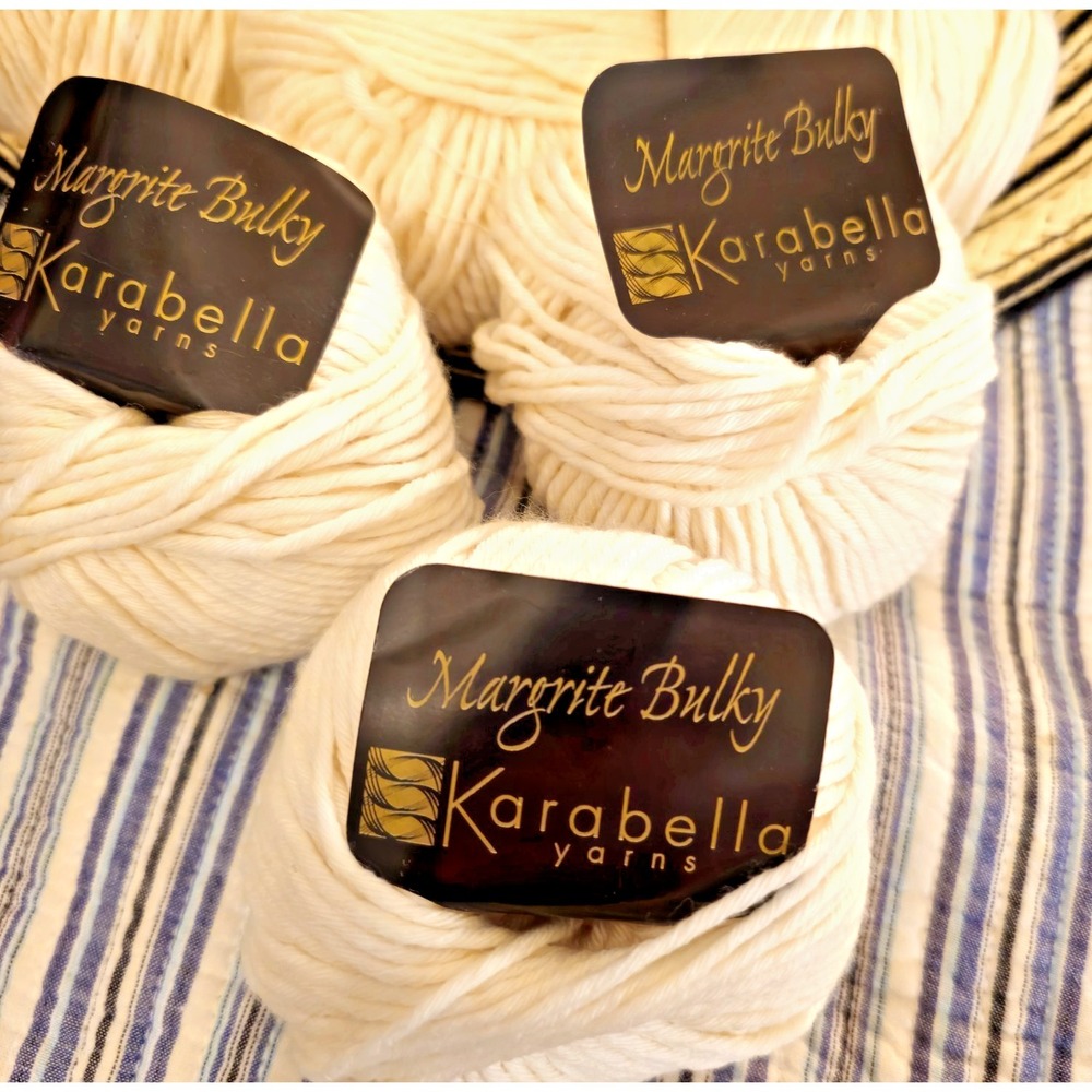 2-skein lots Karabella Yarns Margrite Ivory, 80% Extrafine Merino 20% Cashmere